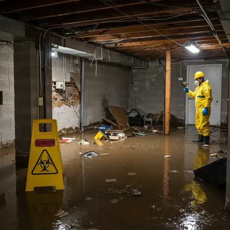 Flooded Basement Electrical Hazard in Mount Pleasant, TN Property